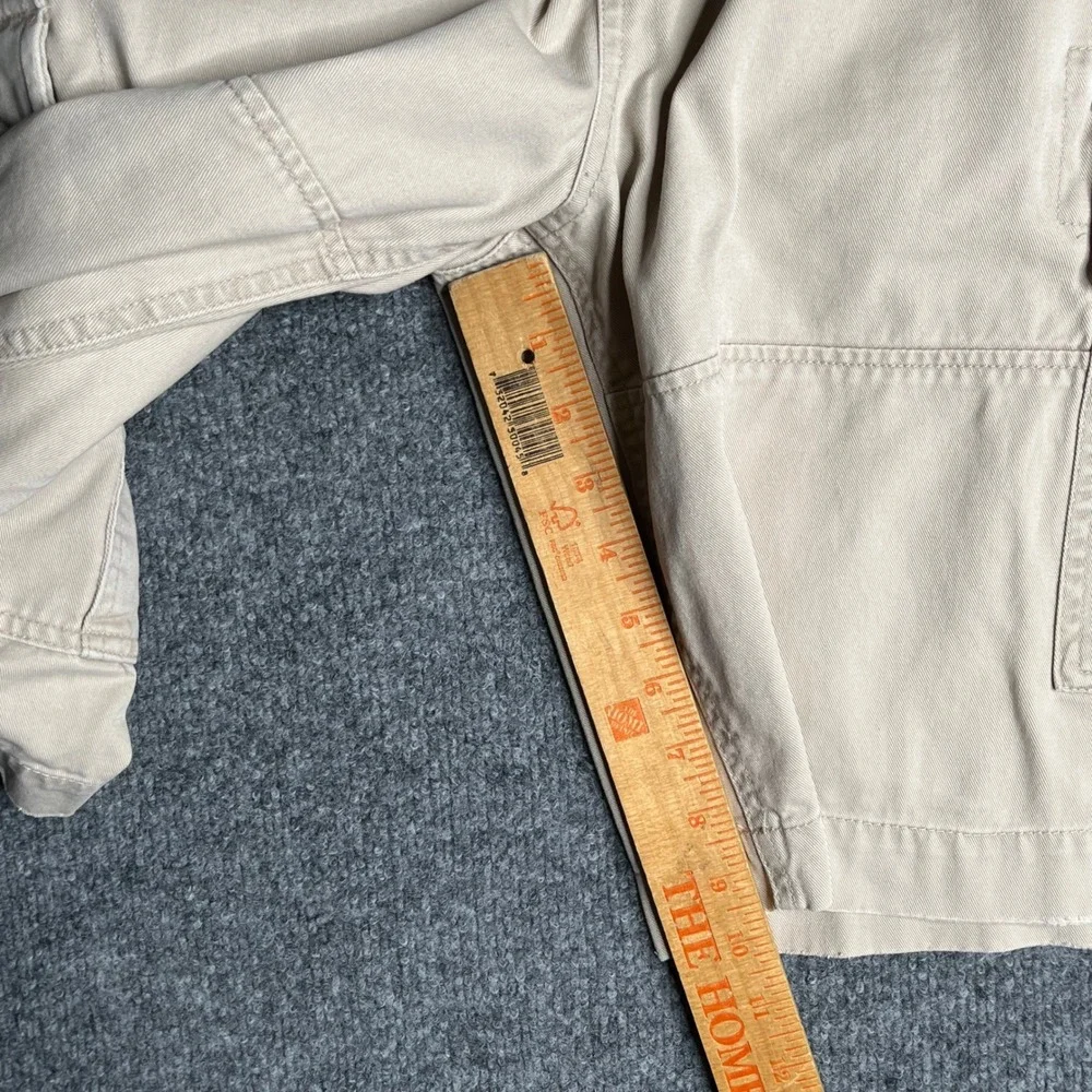 Hurley International Mens Khaki Cargo Shorts Tan Cotton Twill Size 36 Y2K